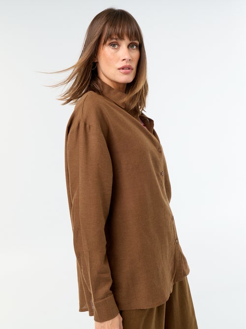 Chemise en lin mélangé - Kiabi