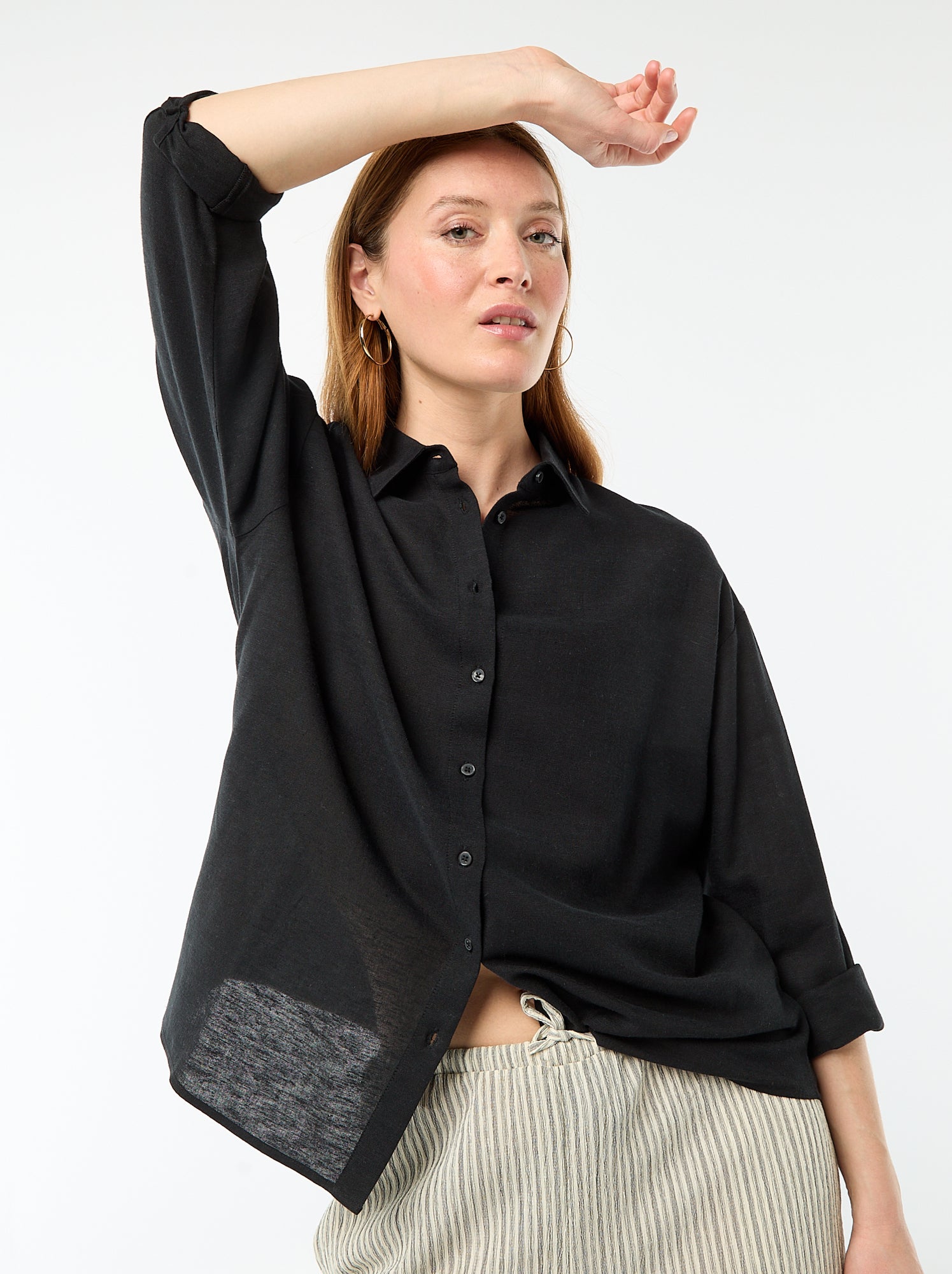 Chemise en lin mélangé