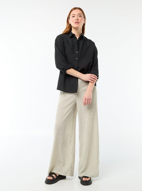 Chemise en lin mélangé - Kiabi