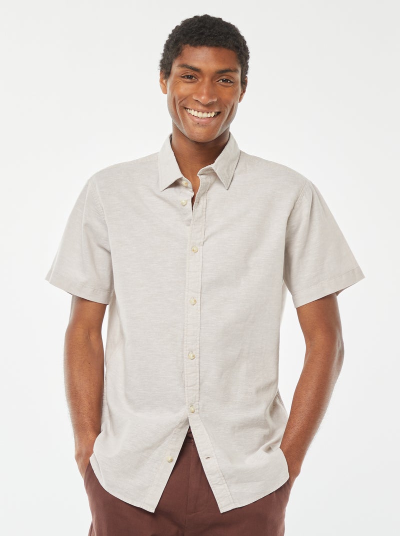 Chemise en lin mélangé 'Produkt' BEIGE - Kiabi
