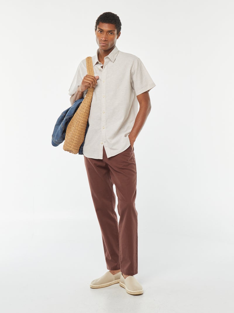 Chemise en lin mélangé 'Produkt' BEIGE - Kiabi