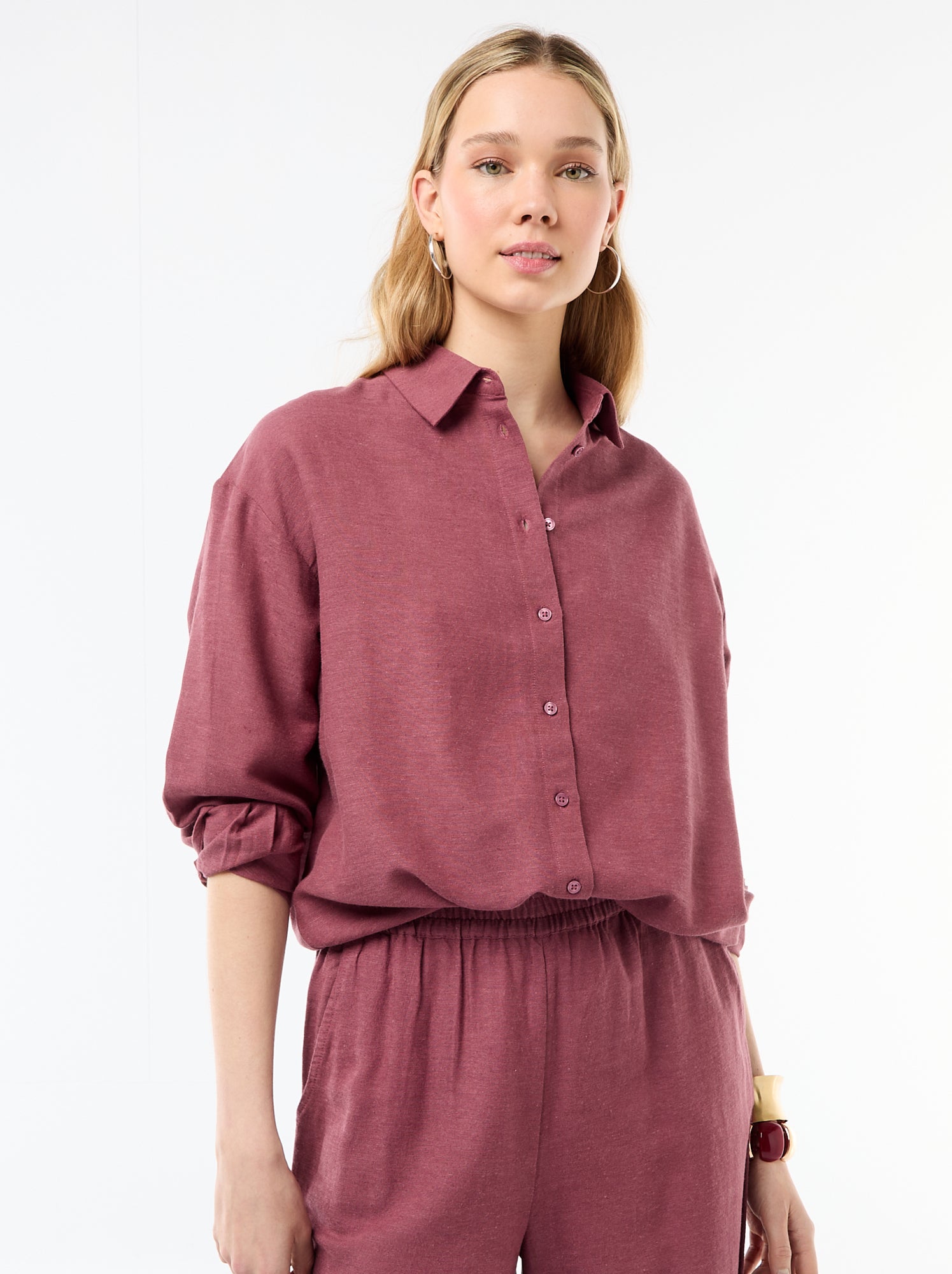 Chemise en lin mélangé