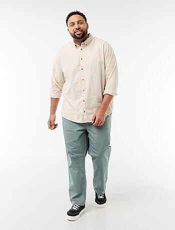 Chemise en lin mélangé unie