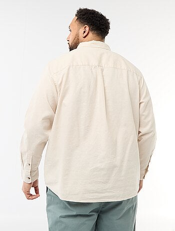 Chemise en lin mélangé unie