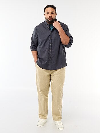 Chemise en lin mélangé unie