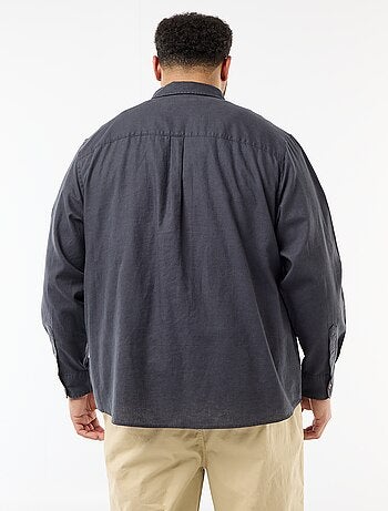 Chemise en lin mélangé unie