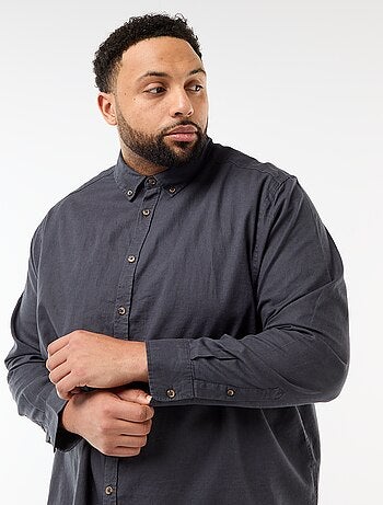 Chemise en lin mélangé unie