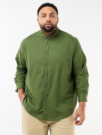 Chemise en lin mélangé unie