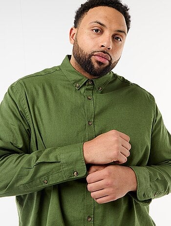 Chemise en lin mélangé unie