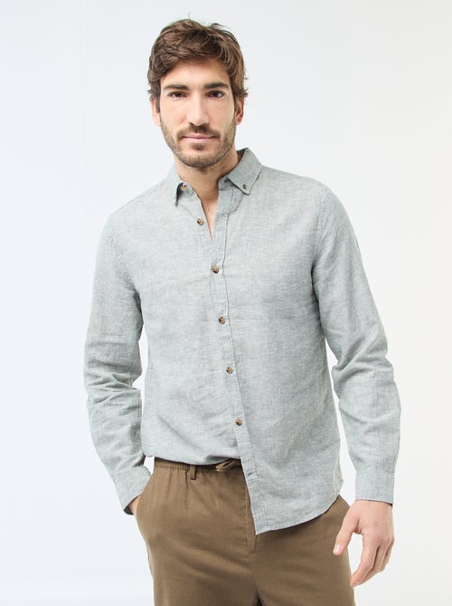 Chemise en lin mélangé - Kiabi