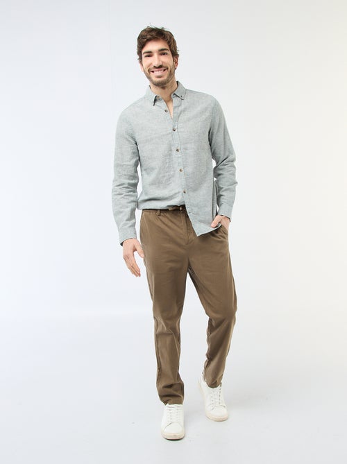 Chemise en lin mélangé - Kiabi