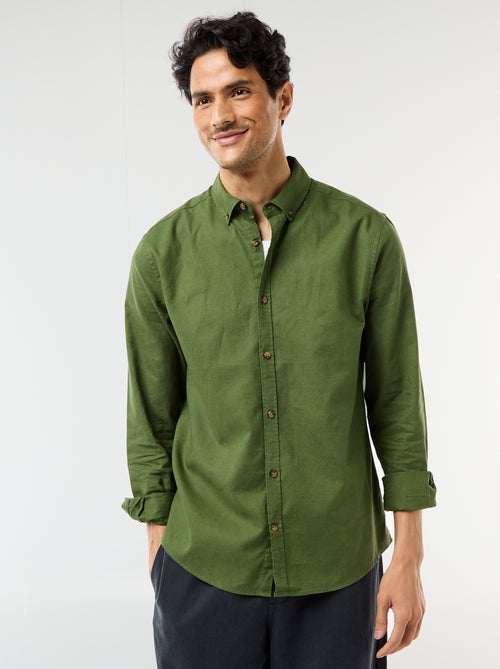 Chemise en lin mélangé - Kiabi