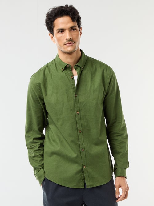 Chemise en lin mélangé - Kiabi