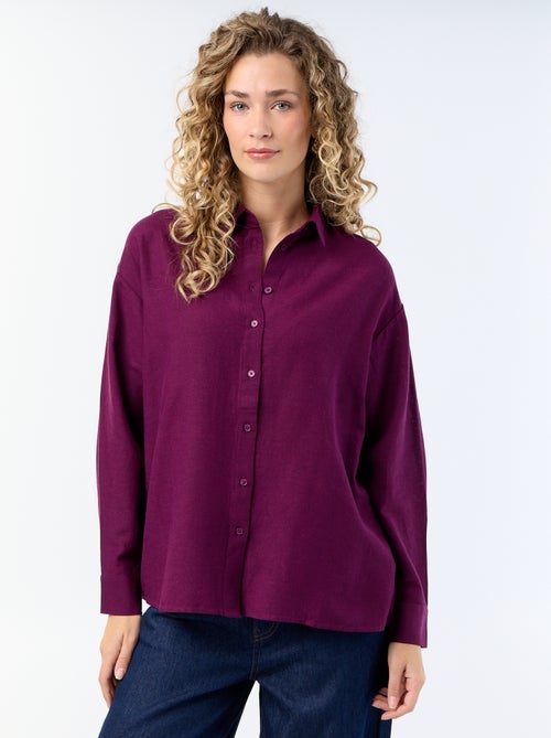 Chemise en lin mélangé - Kiabi