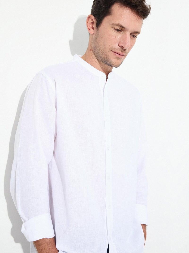Chemise en lin MO Fashion Blanc - Kiabi