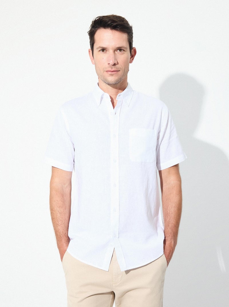 Chemise en lin MO Fashion Blanc - Kiabi