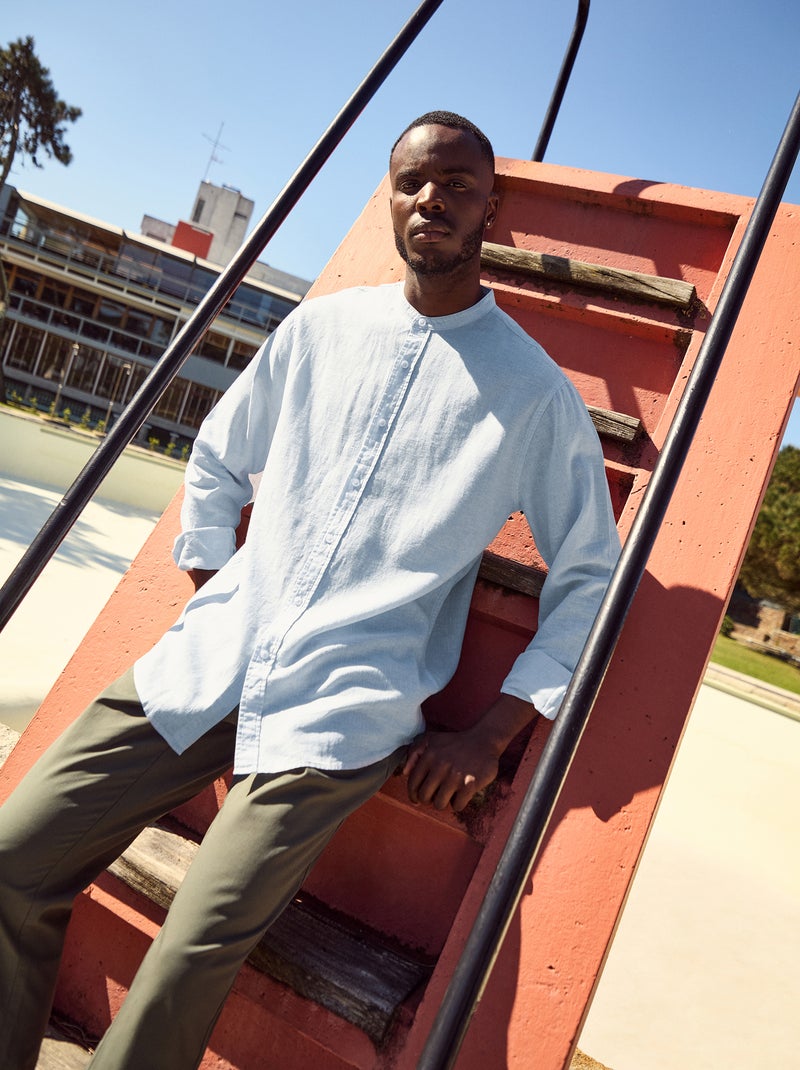 Chemise en lin MO Fashion Bleu - Kiabi