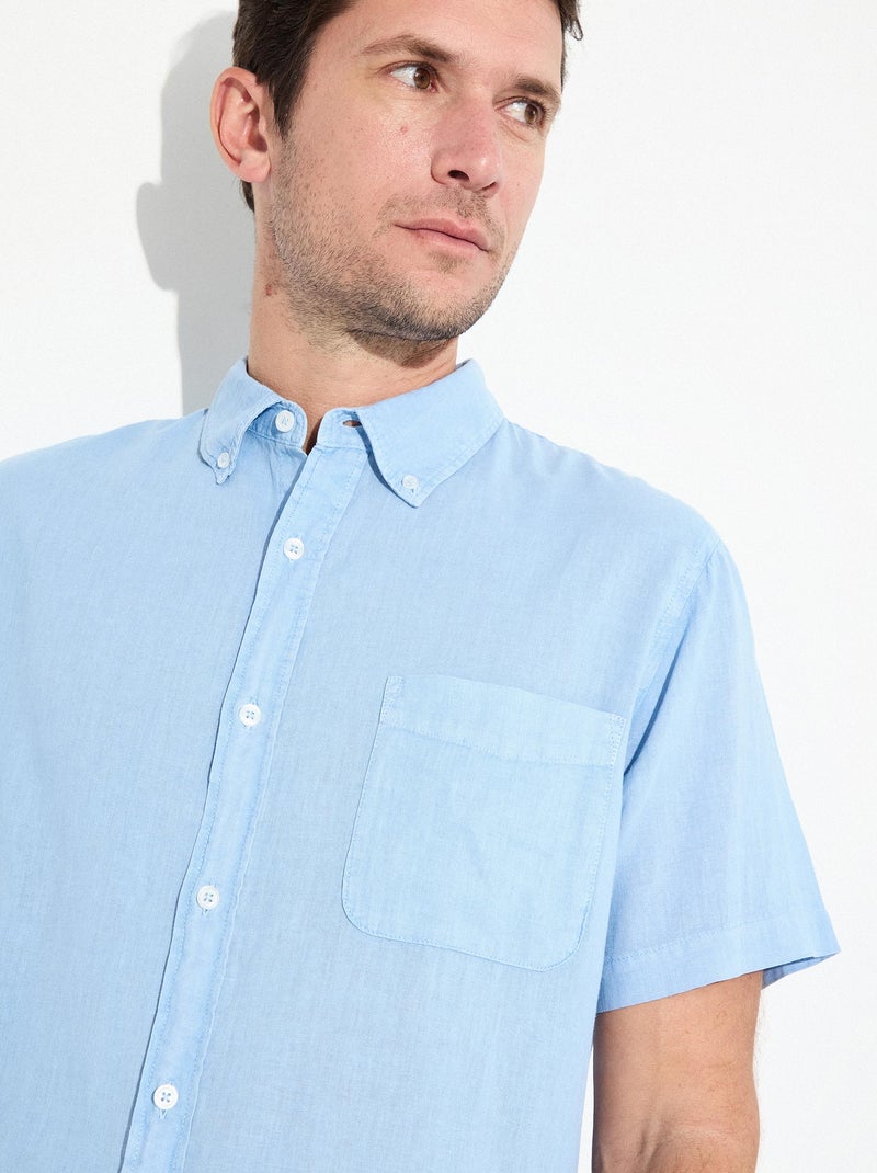 Chemise en lin MO Fashion Bleu - Kiabi