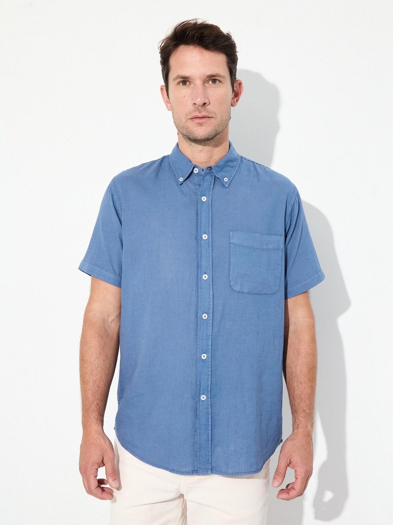 Chemise en lin MO Fashion Bleu - Kiabi