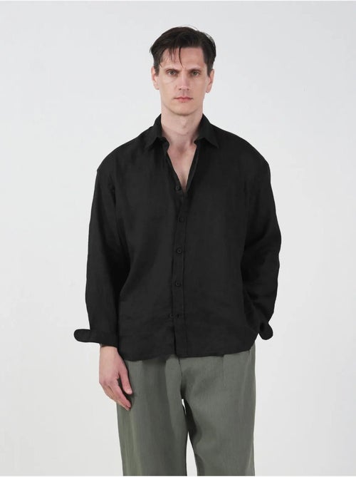 Chemise en lin oversize à boutons giesto - Kiabi Chemise en lin oversize à boutons giesto - Kiabi