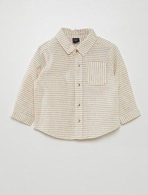 Chemise Col Bébé Cortefiel Pour Femme - Manches Longues, 98% Coton, 2% élasthanne, Bicolore