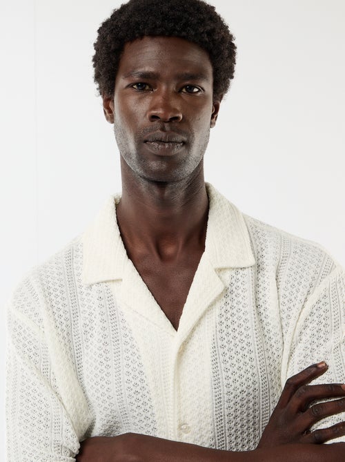 Chemise en maille ajourée et à manches courtes - Kiabi
