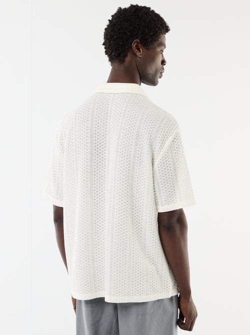 Chemise en maille ajourée et à manches courtes - Kiabi