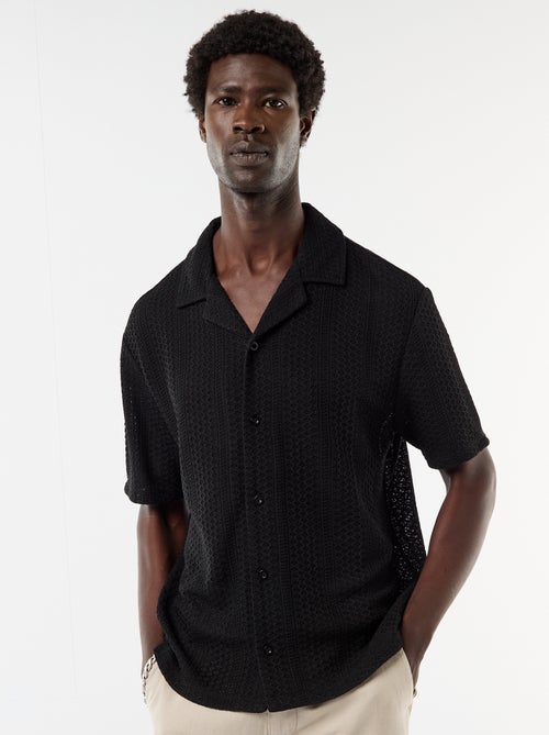 Chemise en maille ajourée et à manches courtes - Kiabi