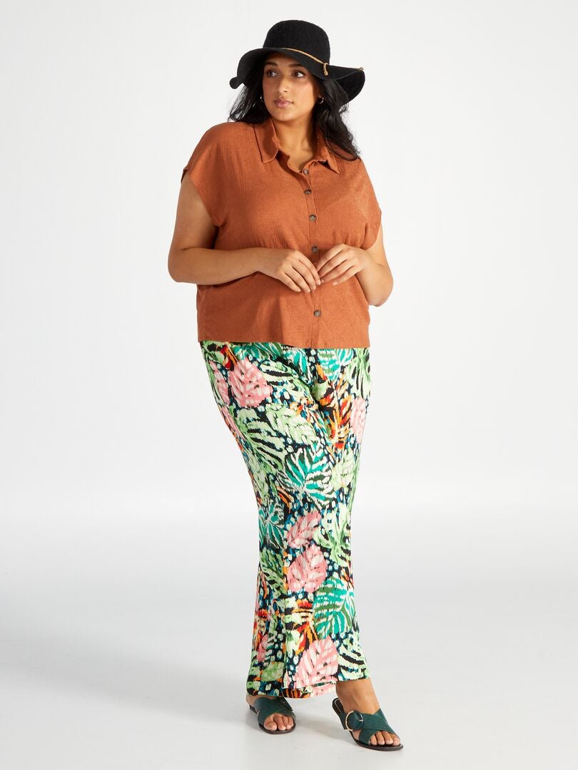 Haut Femme Manches Courtes Linea – Couleur Marron – Taille M (Medium) – Occasion Très Bon état