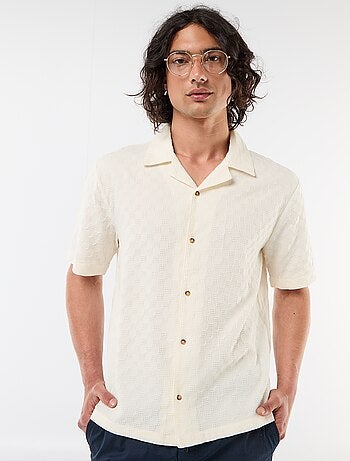 Chemise en maille fantaisie à manches courtes