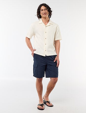 Chemise en maille fantaisie à manches courtes