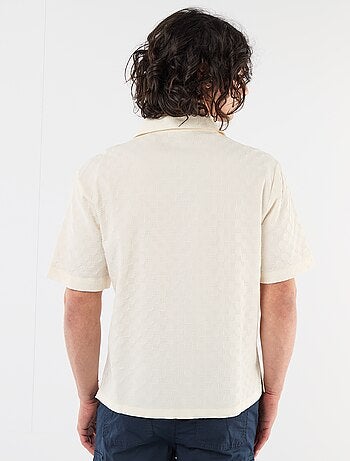 Chemise en maille fantaisie à manches courtes