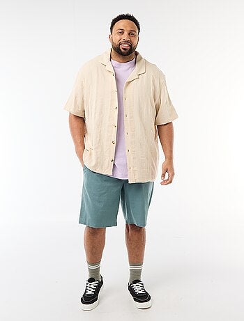 Chemise en maille fantaisie à manches courtes