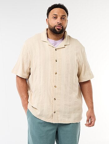 Chemise en maille fantaisie à manches courtes