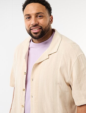 Chemise en maille fantaisie à manches courtes