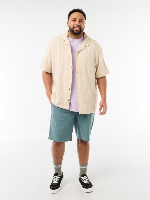 Chemise en maille fantaisie à manches courtes - Kiabi