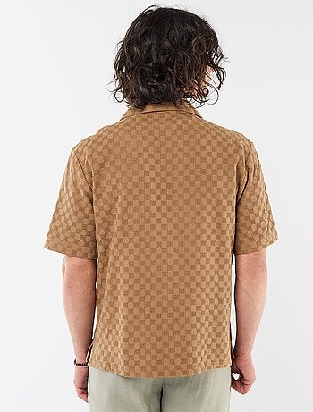 Chemise en maille fantaisie à manches courtes