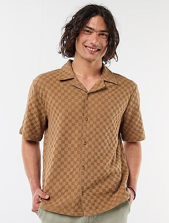 Chemise en maille fantaisie à manches courtes