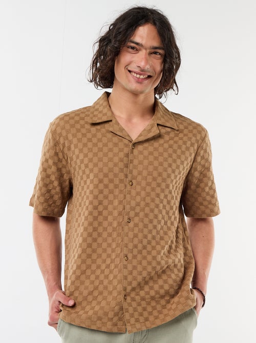 Chemise en maille fantaisie à manches courtes - Kiabi