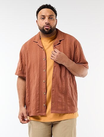 Chemise en maille fantaisie à manches courtes