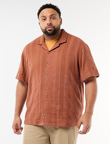 Chemise en maille fantaisie à manches courtes