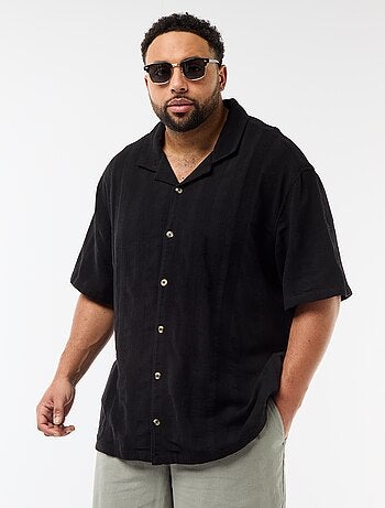 Chemise en maille fantaisie à manches courtes