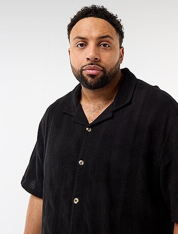 Chemise en maille fantaisie à manches courtes