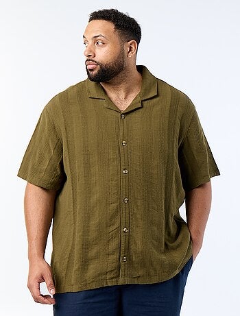 Chemise en maille fantaisie à manches courtes