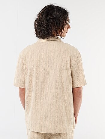 Chemise en maille gaufrée à manches courtes