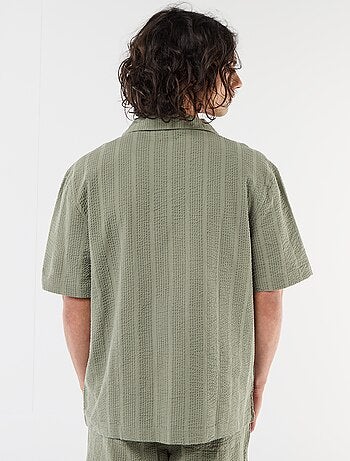 Chemise en maille gaufrée à manches courtes