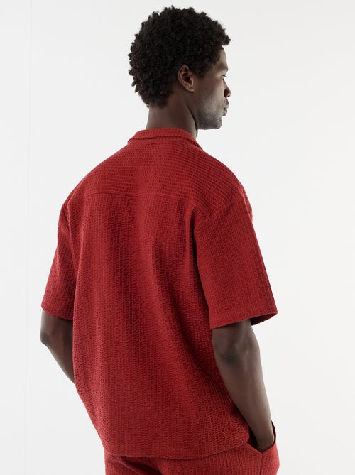 Chemise en maille gaufrée à manches courtes - Kiabi