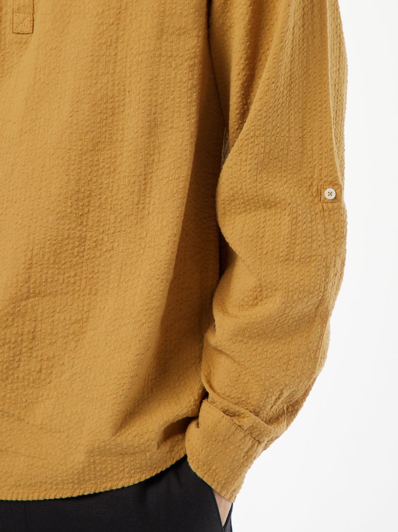 Chemise en maille gaufrée Vert - Kiabi