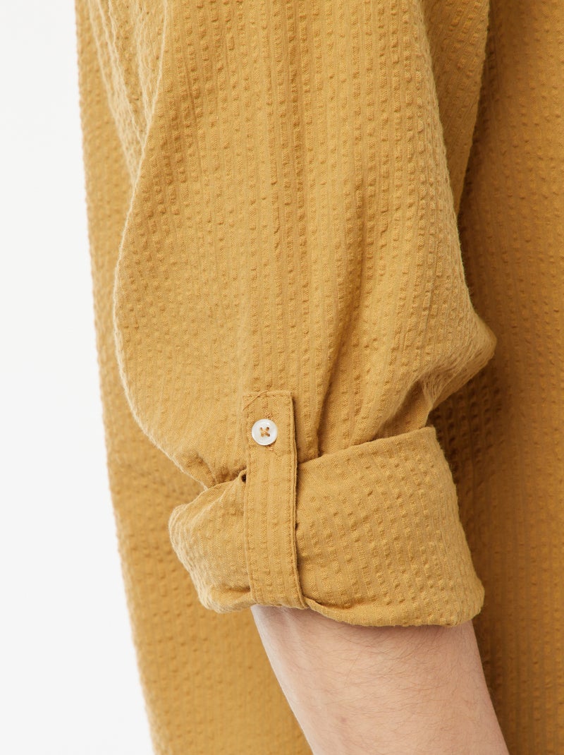 Chemise en maille gaufrée Vert - Kiabi