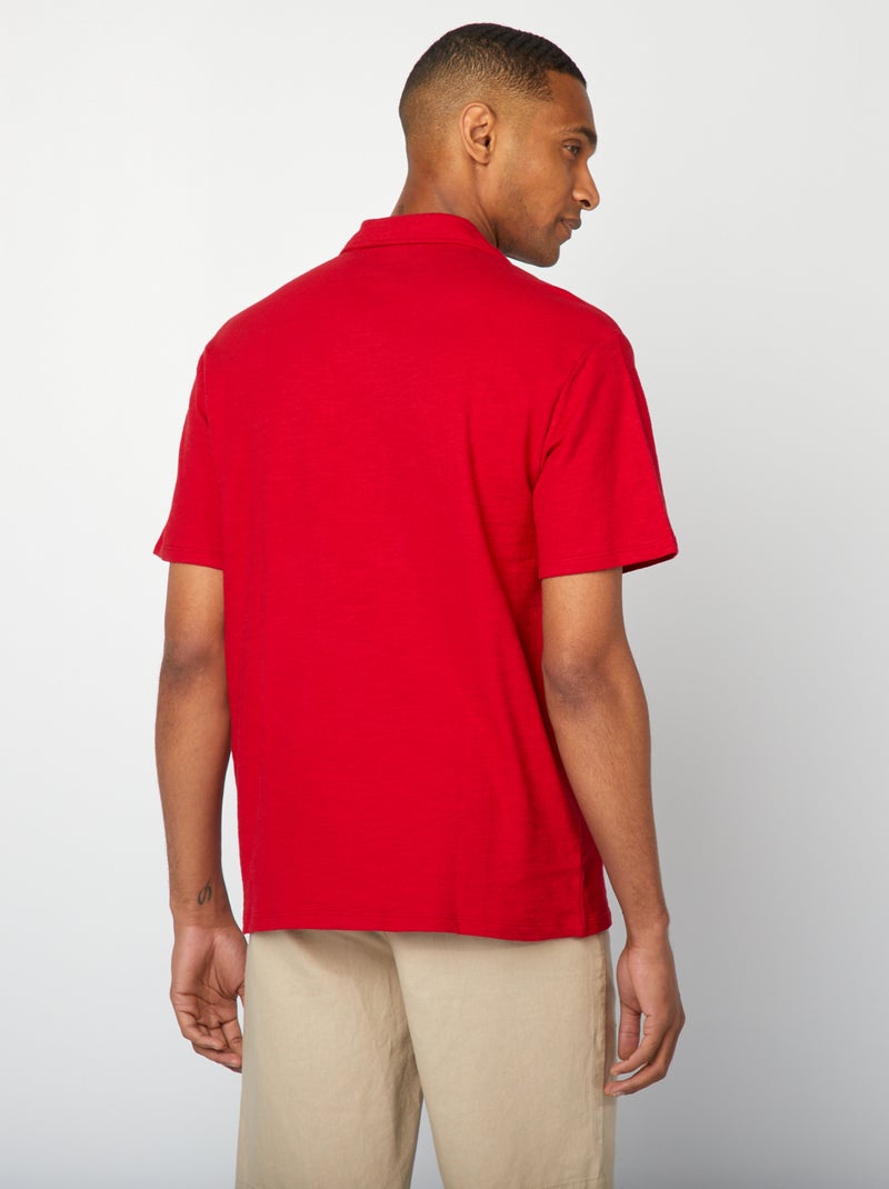 Chemise en maille manches courtes rouge - Kiabi